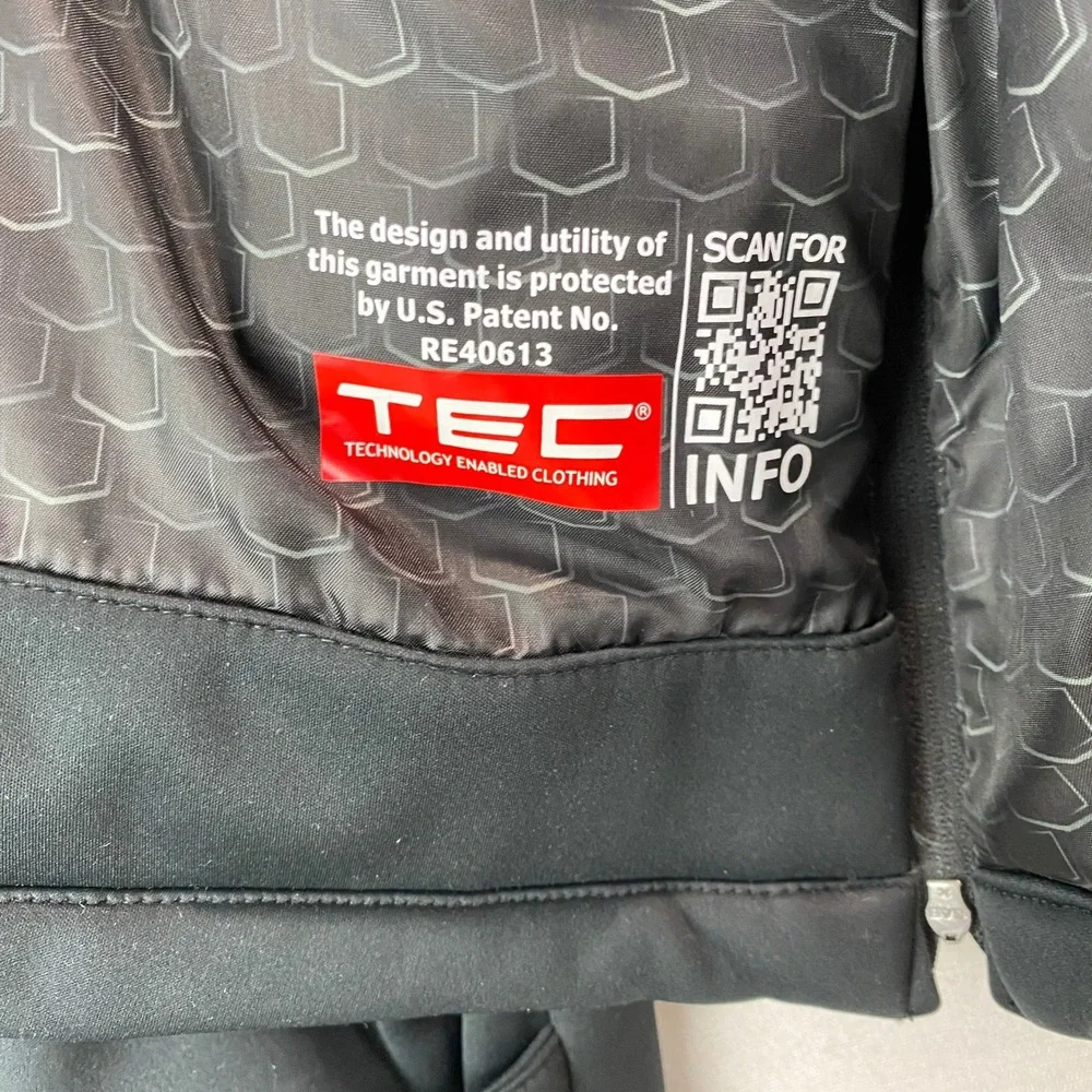 Scottevest TEC Technology Enabled Softshell Jacket Mens L Black Multi-Pocket